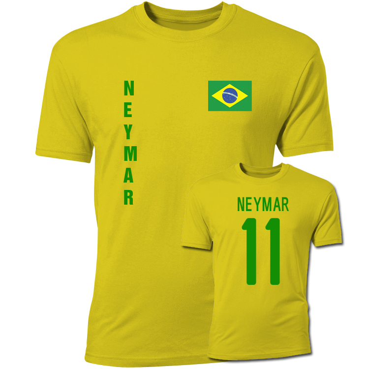 Neymar Brazil Flag T-Shirt (Yellow)