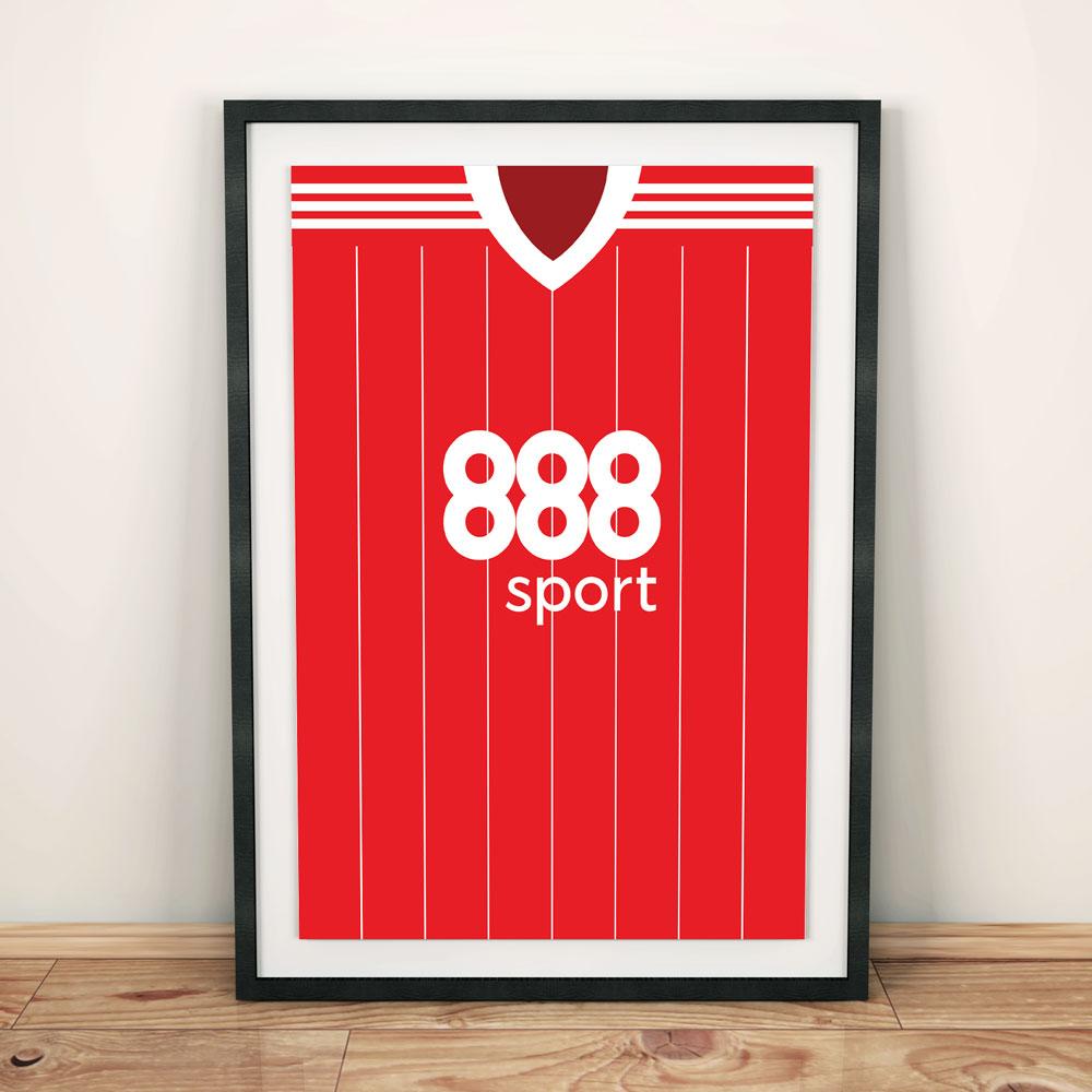 Nottingham Forest 17/18 Football Shirt Art Print