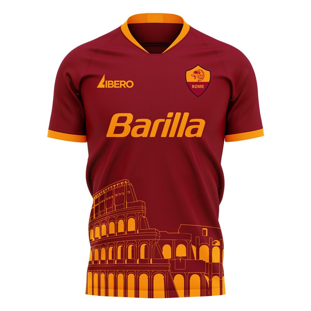 Roma 2020-2021 Home Concept Football Kit (Libero) - Adult Long Sleeve