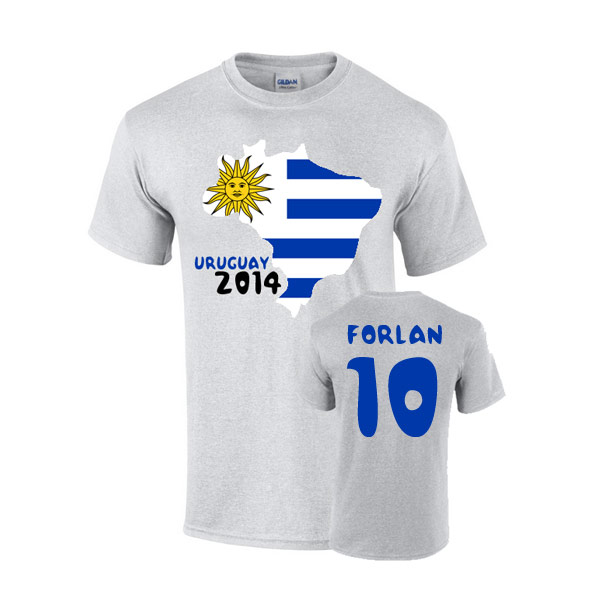 Uruguay 2014 Country Flag T-shirt (forlan 10)