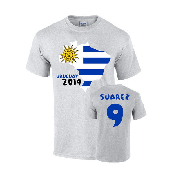 Uruguay 2014 Country Flag T-shirt (suarez 9)