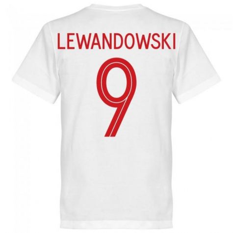 Poland Lewandowski 9 Team T-Shirt - White