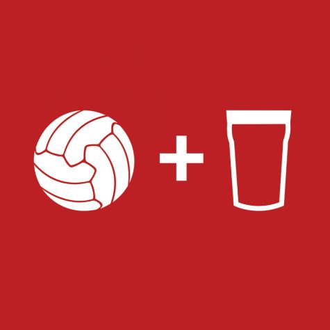 Beer and Football T-Shirt (Red-White)