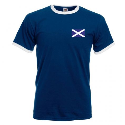 Gordon Strachan Scotland Ringer Tee (navy)