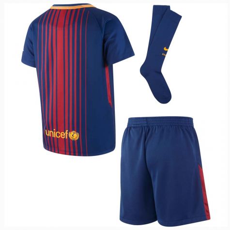 2017-2018 Barcelona Home Nike Little Boys Mini Kit (With Sponsor) (Guardiola 4)