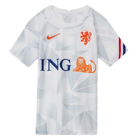 2020-2021 Holland Pre-Match Training Shirt (White) - Kids (DE JONG 9)