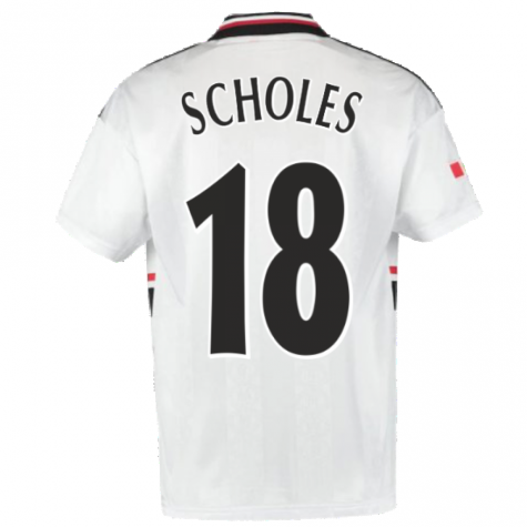 1999 Manchester United Away Football Shirt (SCHOLES 18)