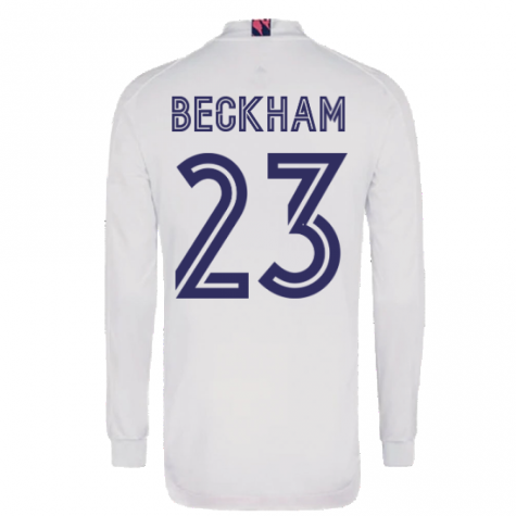 2020-2021 Real Madrid Long Sleeve Home Shirt (BECKHAM 23)