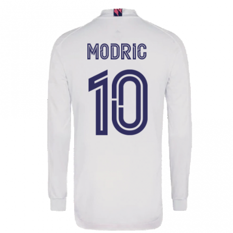 2020-2021 Real Madrid Long Sleeve Home Shirt (MODRIC 10)