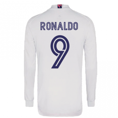 2020-2021 Real Madrid Long Sleeve Home Shirt (RONALDO 9)