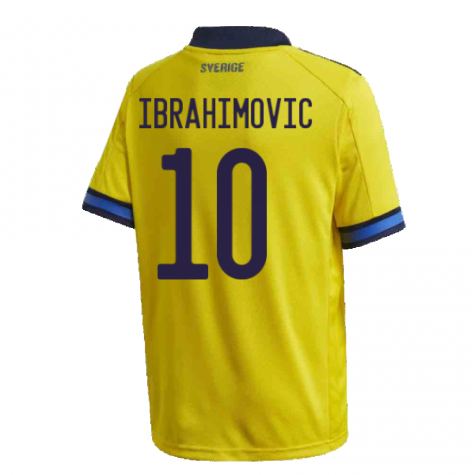 2020-2021 Sweden Home Adidas Football Shirt (Kids) (IBRAHIMOVIC 10)
