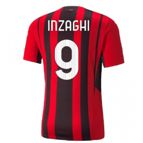 2021-2022 AC Milan Authentic Home Shirt (INZAGHI 9)