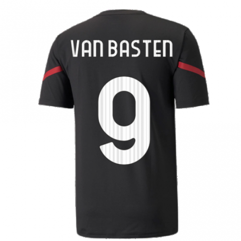 2021-2022 AC Milan Pre-Match Jersey (Black) (VAN BASTEN 9)