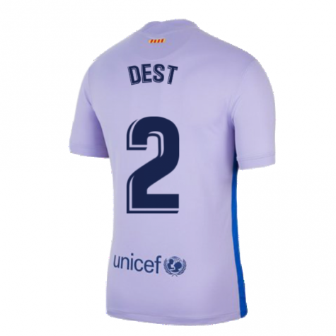 2021-2022 Barcelona Away Shirt (Kids) (DEST 2)