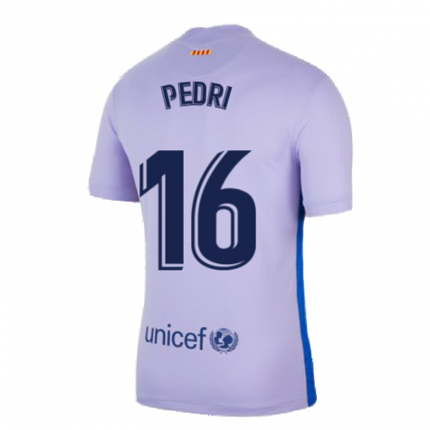 2021-2022 Barcelona Away Shirt (Kids) (PEDRI 16)