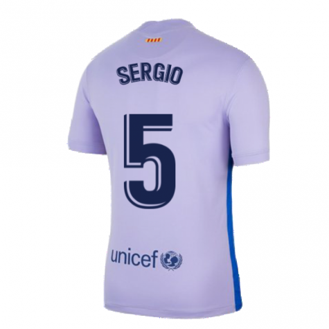 2021-2022 Barcelona Away Shirt (Kids) (SERGIO 5)