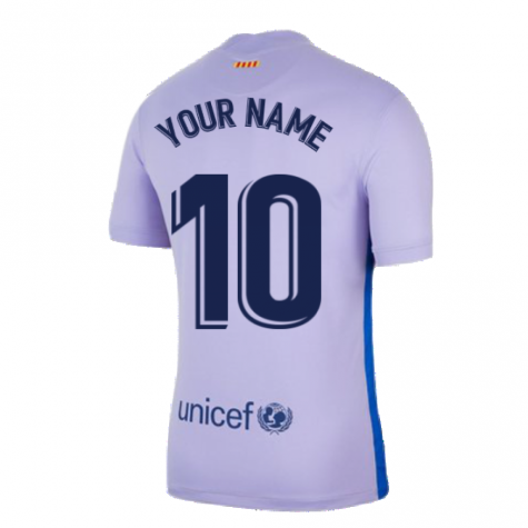2021-2022 Barcelona Away Shirt (Your Name)