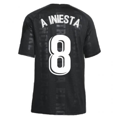 2021-2022 Barcelona CL Pre-Match Training Shirt (Black) - Kids (A INIESTA 8)