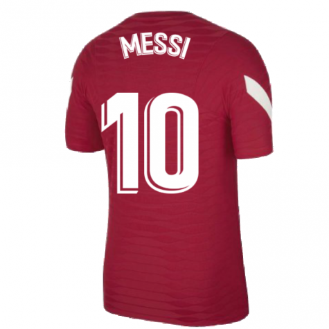 2021-2022 Barcelona Elite Training Shirt (Red) (MESSI 10)