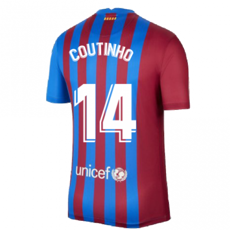 2021-2022 Barcelona Home Shirt (COUTINHO 14)