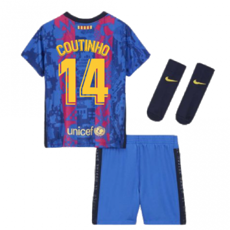 2021-2022 Barcelona Infants 3rd Kit (COUTINHO 14)