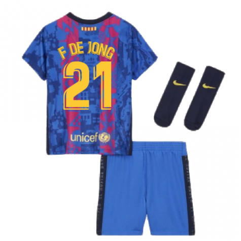 2021-2022 Barcelona Infants 3rd Kit (F DE JONG 21)