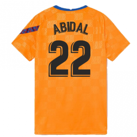 2021-2022 Barcelona Pre-Match Jersey (Orange) (ABIDAL 22)