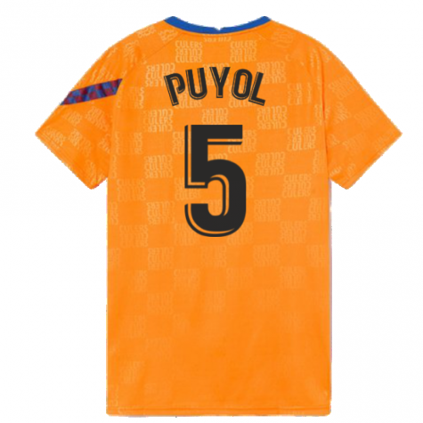 2021-2022 Barcelona Pre-Match Jersey (Orange) (PUYOL 5)