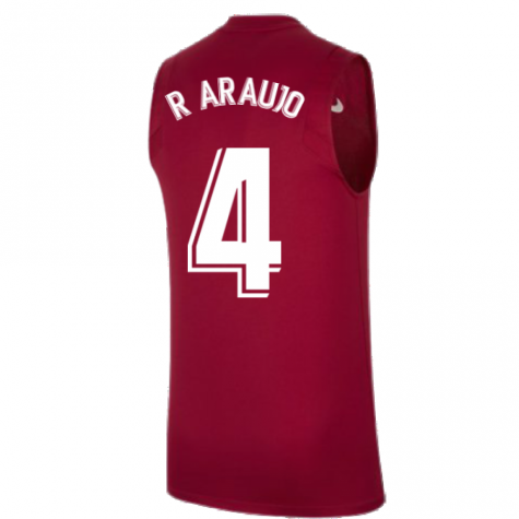 2021-2022 Barcelona Sleeveless Top (Red) (R ARAUJO 4)