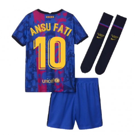 2021-2022 Barcelona Third Mini Kit (ANSU FATI 10)