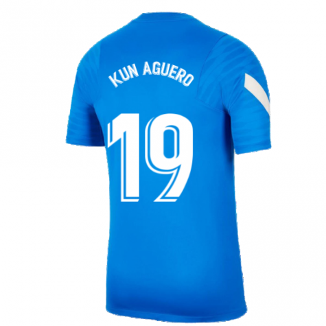 2021-2022 Barcelona Training Shirt (Blue) (KUN AGUERO 19)