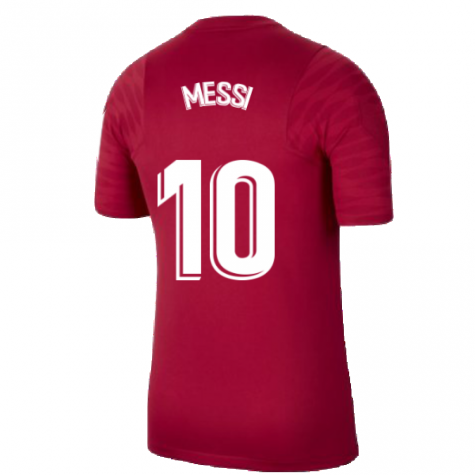 2021-2022 Barcelona Training Shirt (Noble Red) (MESSI 10)