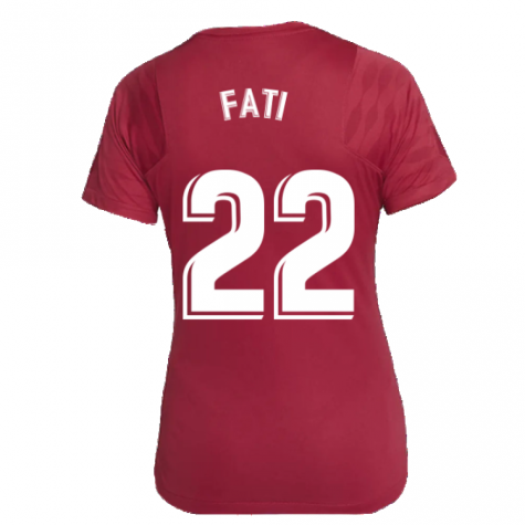2021-2022 Barcelona Training Shirt (Noble Red) - Womens (ANSU FATI 10)