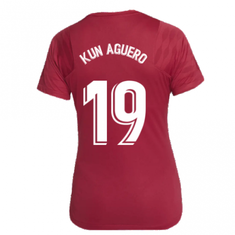 2021-2022 Barcelona Training Shirt (Noble Red) - Womens (KUN AGUERO 19)