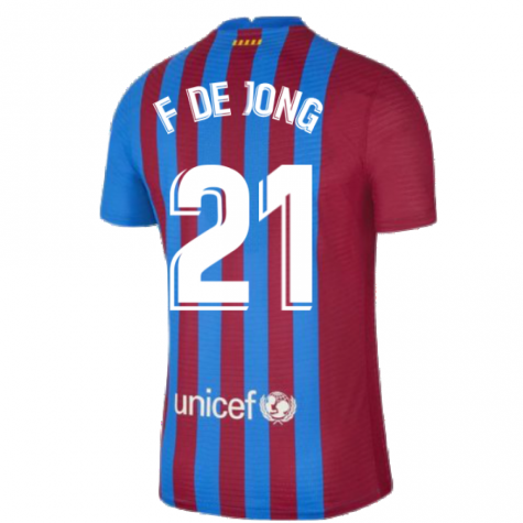 2021-2022 Barcelona Vapor Match Home Shirt (F.DE JONG 21)