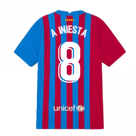 2021-2022 Barcelona Vapor Match Home Shirt (Kids) (A INIESTA 8)