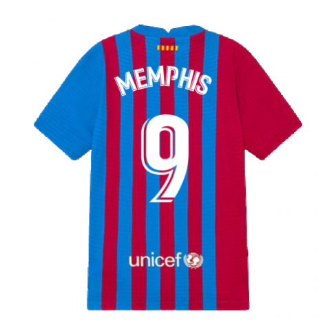 2021-2022 Barcelona Vapor Match Home Shirt (Kids) (MEMPHIS 9)