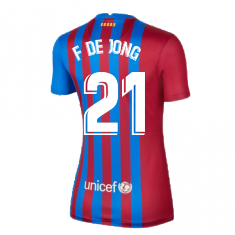 2021-2022 Barcelona Womens Home Shirt (F DE JONG 21)