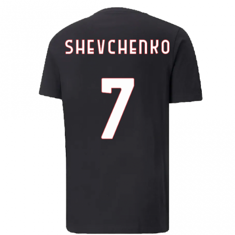 2022-2023 AC Milan FtblCore Tee (Black) (SHEVCHENKO 7)
