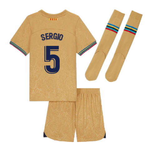 2022-2023 Barcelona Little Boys Away Kit (SERGIO 5)