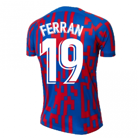 2022-2023 Barcelona Pre-Match Training Shirt (Blue) - Ladies (FERRAN 19)