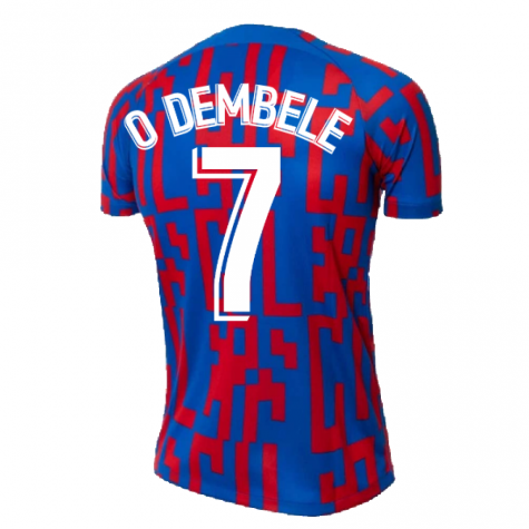 2022-2023 Barcelona Pre-Match Training Shirt (Blue) - Ladies (O DEMBELE 7)