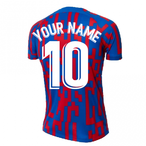 2022-2023 Barcelona Pre-Match Training Shirt (Blue) - Ladies (Your Name)