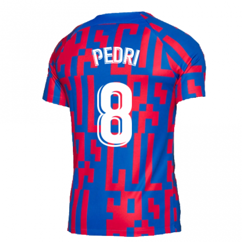 2022-2023 Barcelona Pre-Match Training Shirt (Blue) (PEDRI 8)