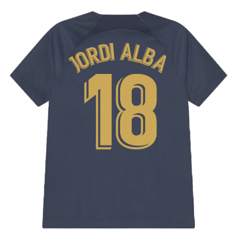 2022-2023 Barcelona Pre-Match Training Shirt (Obsidian) - Kids (JORDI ALBA 18)