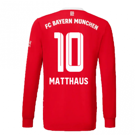 2022-2023 Bayern Munich Long Sleeve Home Shirt (Kids) (MATTHAUS 10)