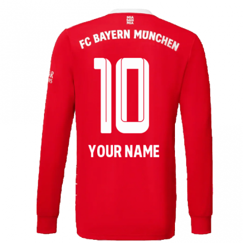 2022-2023 Bayern Munich Long Sleeve Home Shirt (Your Name)