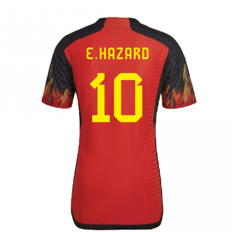 2022-2023 Belgium Authentic Home Shirt (E.HAZARD 10)