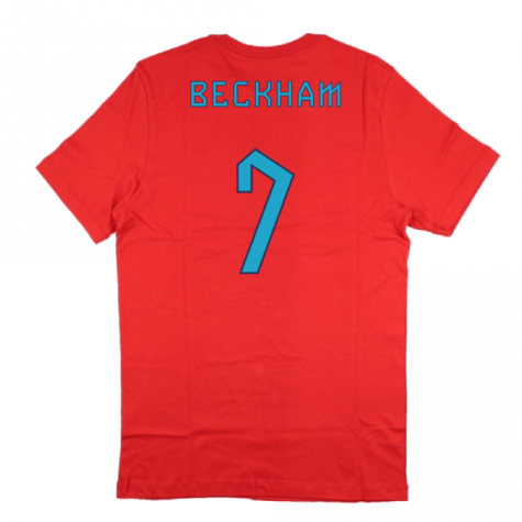 2022-2023 England World Cup Crest Tee (Red) (Beckham 7)