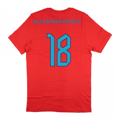2022-2023 England World Cup Crest Tee (Red) - Kids (Alexander-Arnold 18)